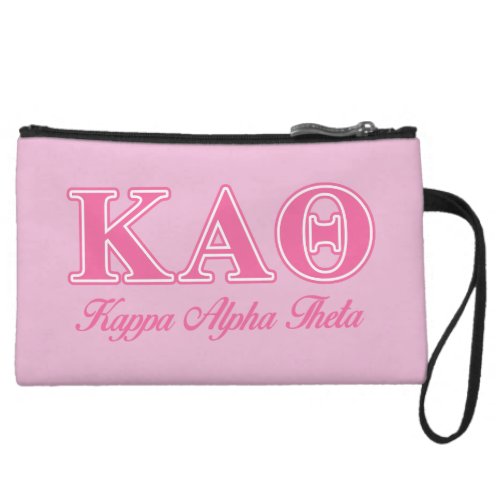Kappa Alpha Theta Pink Letters Wristlet Wallet