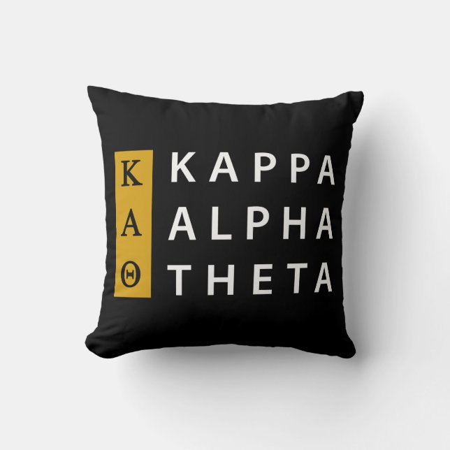 Kappa Alpha Theta | Stacked Logo Throw Pillow (Front)