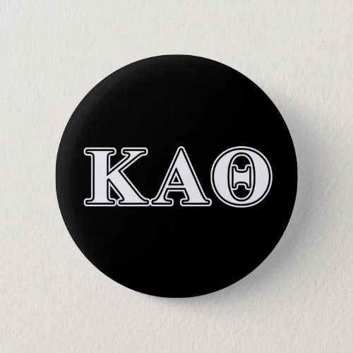Kappa Alpha Theta White and Black Letters Button