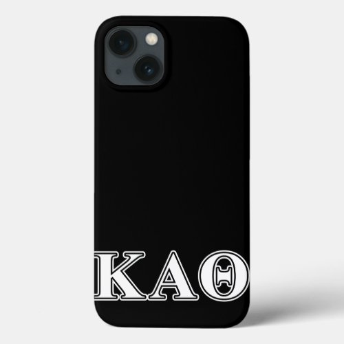 Kappa Alpha Theta White and Black Letters iPhone 13 Case