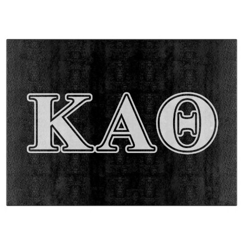 Kappa Alpha Theta White and Black Letters Cutting Board