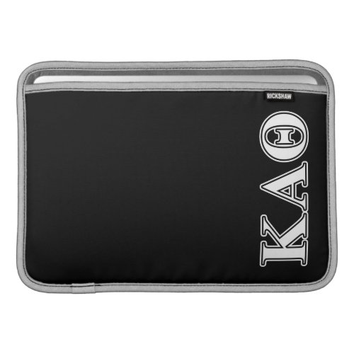 Kappa Alpha Theta White and Black Letters MacBook Sleeve