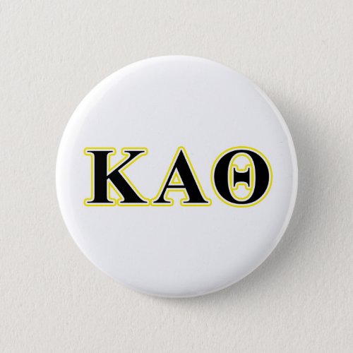 Kappa Alpha Theta Yellow and Black Letters Button
