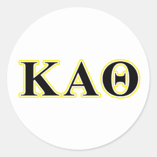 Kappa Alpha Theta Yellow and Black Letters Classic Round Sticker