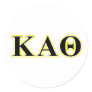 Kappa Alpha Theta Yellow and Black Letters Classic Round Sticker