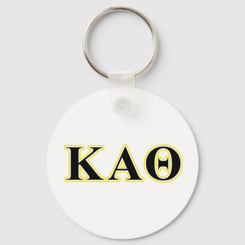 Kappa Alpha Theta Yellow and Black Letters Keychain