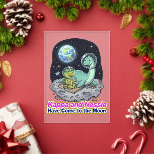 Kappa and Nessie Have Come to the Moon Acrylic Invitations