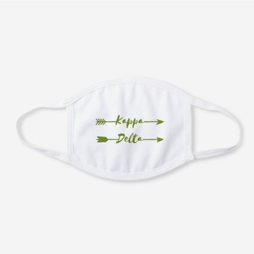 Kappa Delta Arrow White Cotton Face Mask