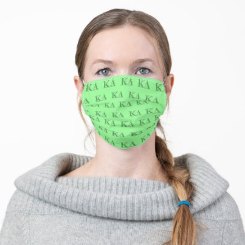 Kappa Delta Green Letters Adult Cloth Face Mask