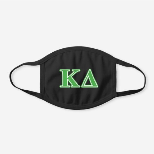 Kappa Delta Green Letters Black Cotton Face Mask