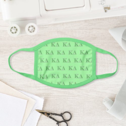 Kappa Delta Green Letters Face Mask