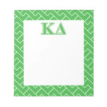 Kappa Delta Green Letters Notepad at Zazzle