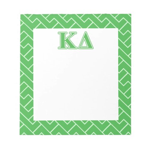 Kappa Delta Green Letters Notepad