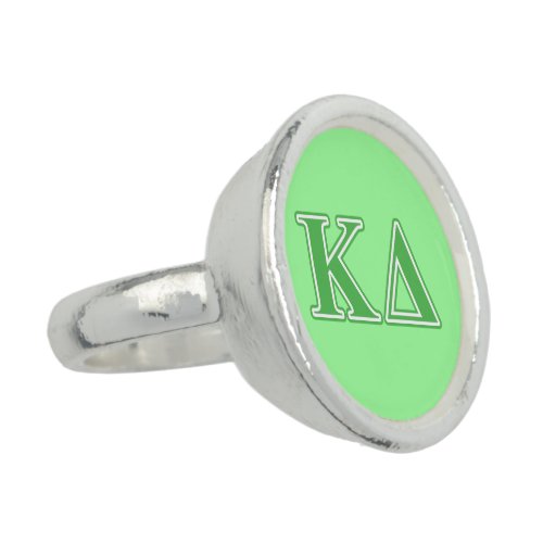 Kappa Delta Green Letters Ring