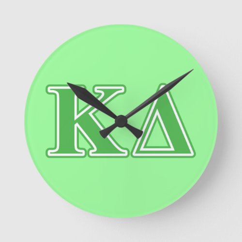 Kappa Delta Green Letters Round Clock