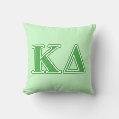 Kappa Delta Green Letters Throw Pillow