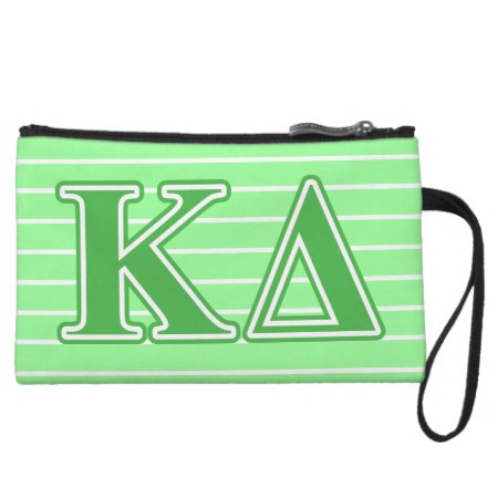 Kappa Delta Green Letters Wristlet