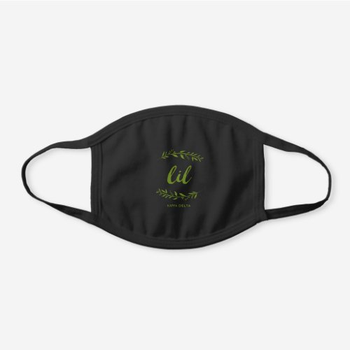 Kappa Delta Lil Wreath Black Cotton Face Mask