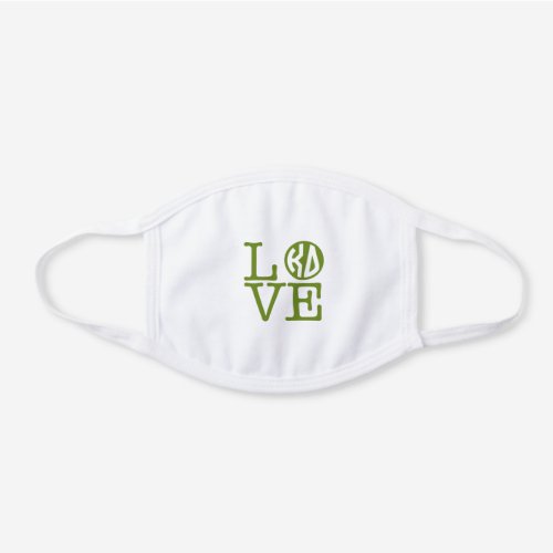 Kappa Delta Love White Cotton Face Mask