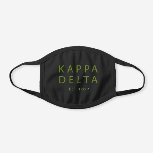 Kappa Delta Modern Type Black Cotton Face Mask