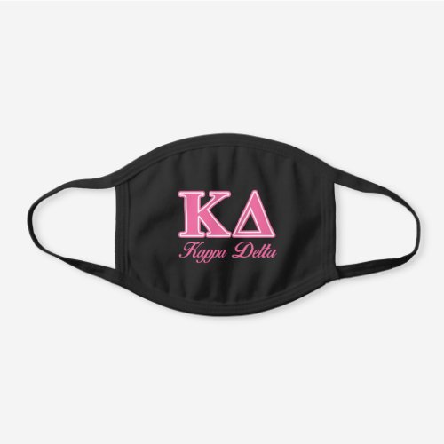 Kappa Delta Pink Letters Black Cotton Face Mask