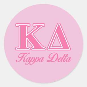 Kappa Delta Pink Letters Classic Round Sticker