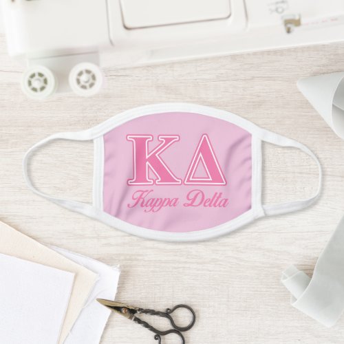 Kappa Delta Pink Letters Face Mask