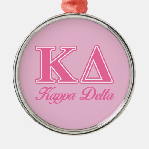 Kappa Delta Pink Letters Metal Ornament