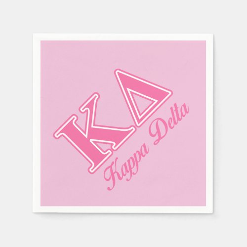 Kappa Delta Pink Letters Paper Napkins