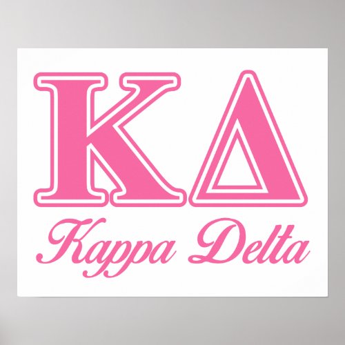 Kappa Delta Pink Letters Poster