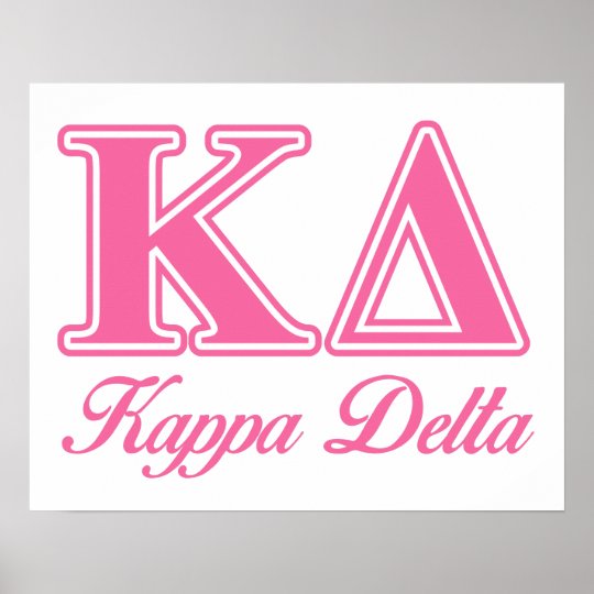 Kappa Delta Pink Letters Poster | Zazzle.com