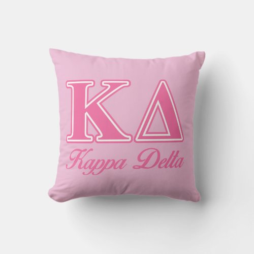 Kappa Delta Pink Letters Throw Pillow