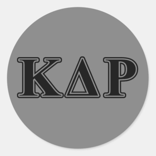 Kappa Delta Rho  Black Letters Classic Round Sticker