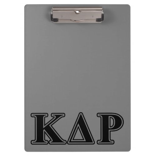 Kappa Delta Rho  Black Letters Clipboard