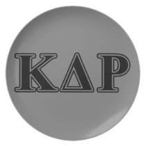 Kappa Delta Rho | Black Letters Dinner Plate