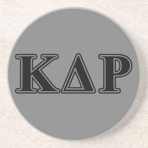 Kappa Delta Rho  Black Letters Drink Coaster