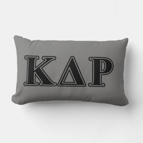 Kappa Delta Rho  Black Letters Lumbar Pillow