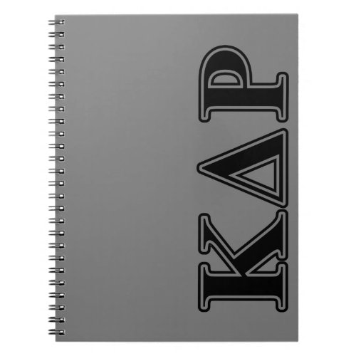 Kappa Delta Rho  Black Letters Notebook