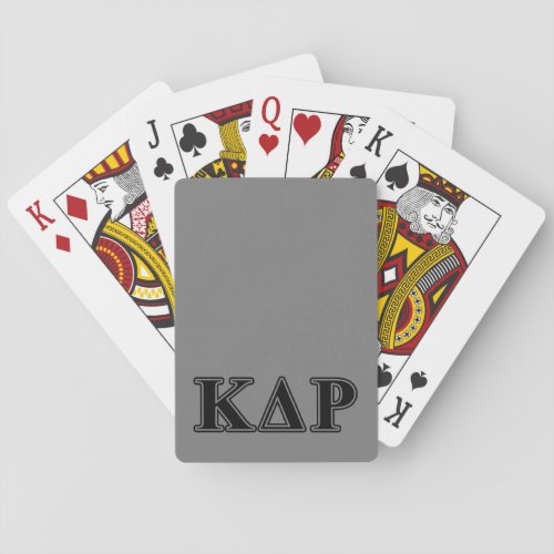 Kappa Delta Rho  Black Letters Poker Cards