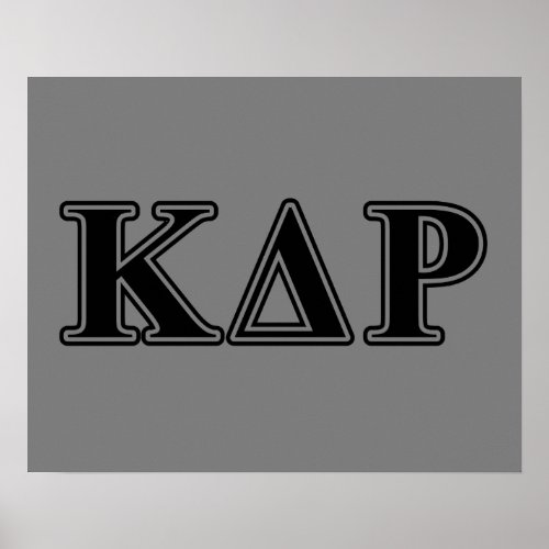 Kappa Delta Rho  Black Letters Poster