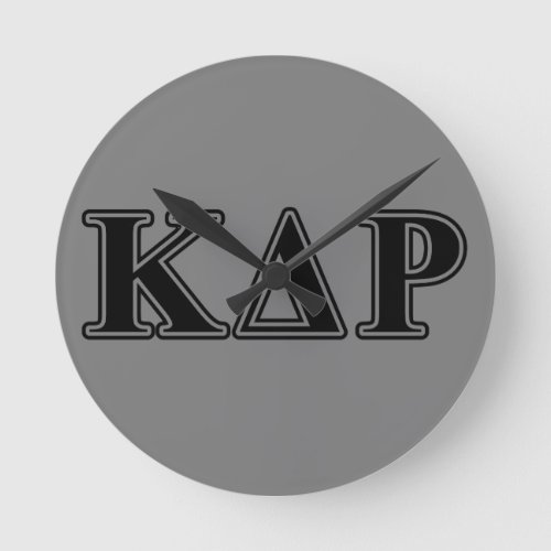 Kappa Delta Rho  Black Letters Round Clock