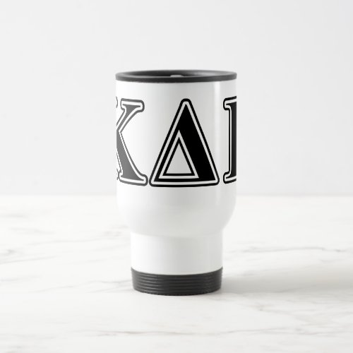 Kappa Delta Rho  Black Letters Travel Mug