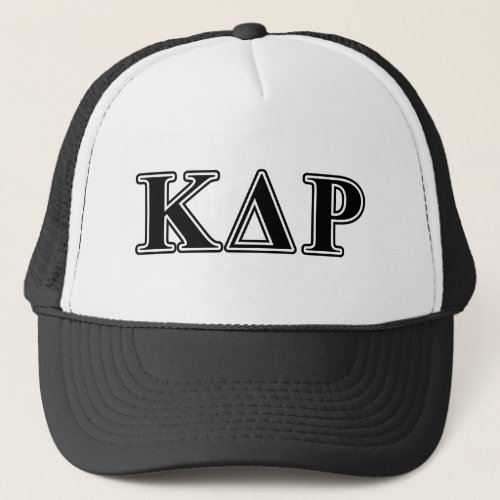 Kappa Delta Rho  Black Letters Trucker Hat