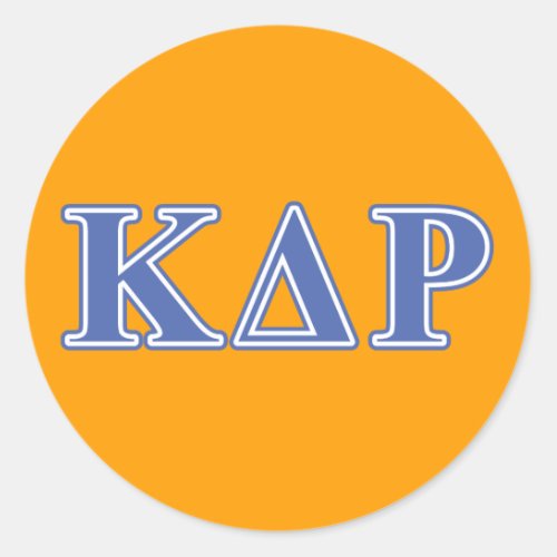 Kappa Delta Rho  Blue Letters Classic Round Sticker