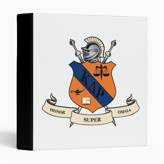Kappa Delta Rho Fraternity Official Coat of Arms 3 Ring Binder (Front/Spine)