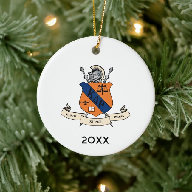 Kappa Delta Rho Fraternity Official Coat of Arms Ceramic Ornament (Tree)