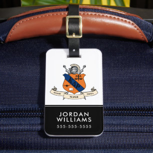 Kappa Delta Rho Fraternity Official Coat of Arms Luggage Tag