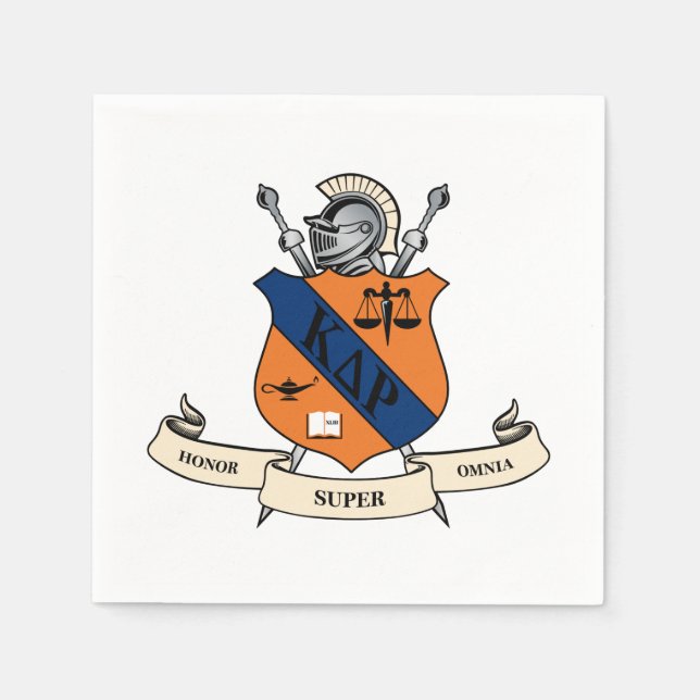 Kappa Delta Rho Fraternity Official Coat of Arms Napkins (Front)