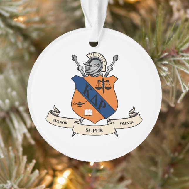 Kappa Delta Rho Fraternity Official Coat of Arms Ornament (Tree)