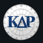 Kappa Delta Rho Greek Letters Logo 4 Dart Board<br><div class="desc">This dynamic design showcases the official Greek letters of Kappa Delta Rho Fraternity! The bold Kappa (K), Delta (Δ), and Rho (P) stand out, forming a strong, recognizable symbol for the brotherhood. It's a classic look that captures the true spirit and identity of Kappa Delta Rho, perfect for members and...</div>